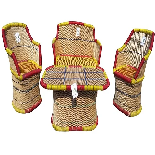 High Quality Durable Eco Friendly Handicraft Cane/Bamboo Chair Sofa Furniture Set for Living Room Balcony Beach Restaurant Patio