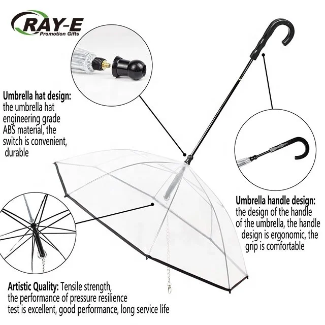 Waterproof Pet Umbrella Dog Transparent Raincoat With Leash Umbrella Stand Dog Umbrella For Dog Use