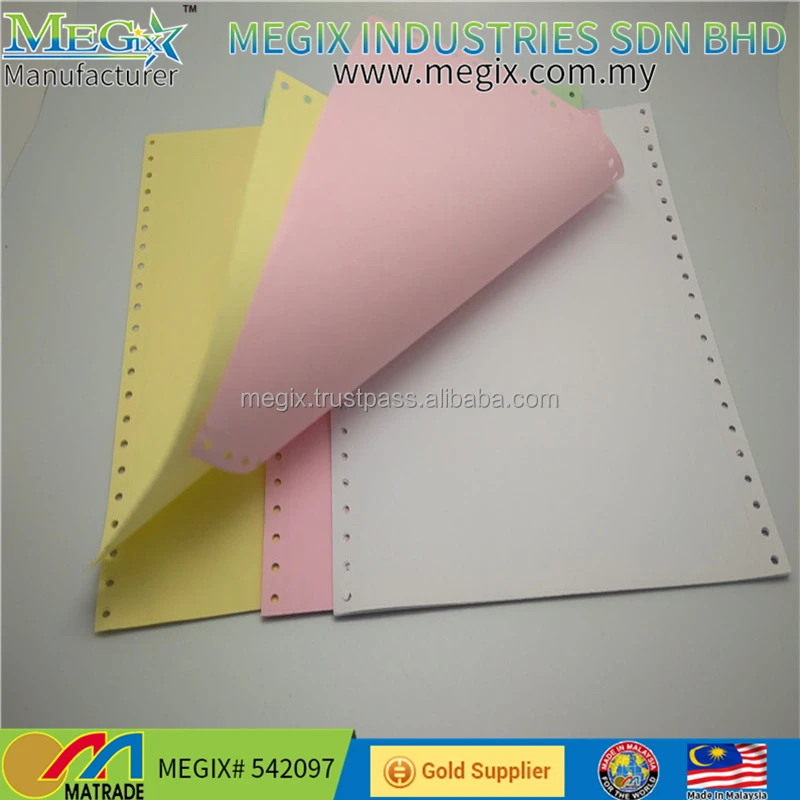 Высококачественная копировальная бумага для печати, 100% целлюлоза, пустая безкарбоновая бумага для точечного матричного принтера