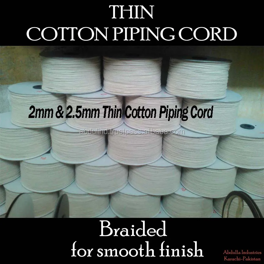 2mm & 2.5mm THIN Braided Cotton HEMMING CORD Piping Cord