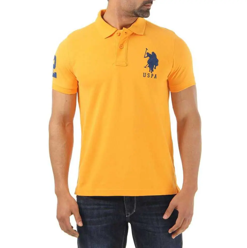 
yellow Polo T shirt is Half Sleeve T-Shirt Slim fit Cotton, Super Combed, 220 GSM 