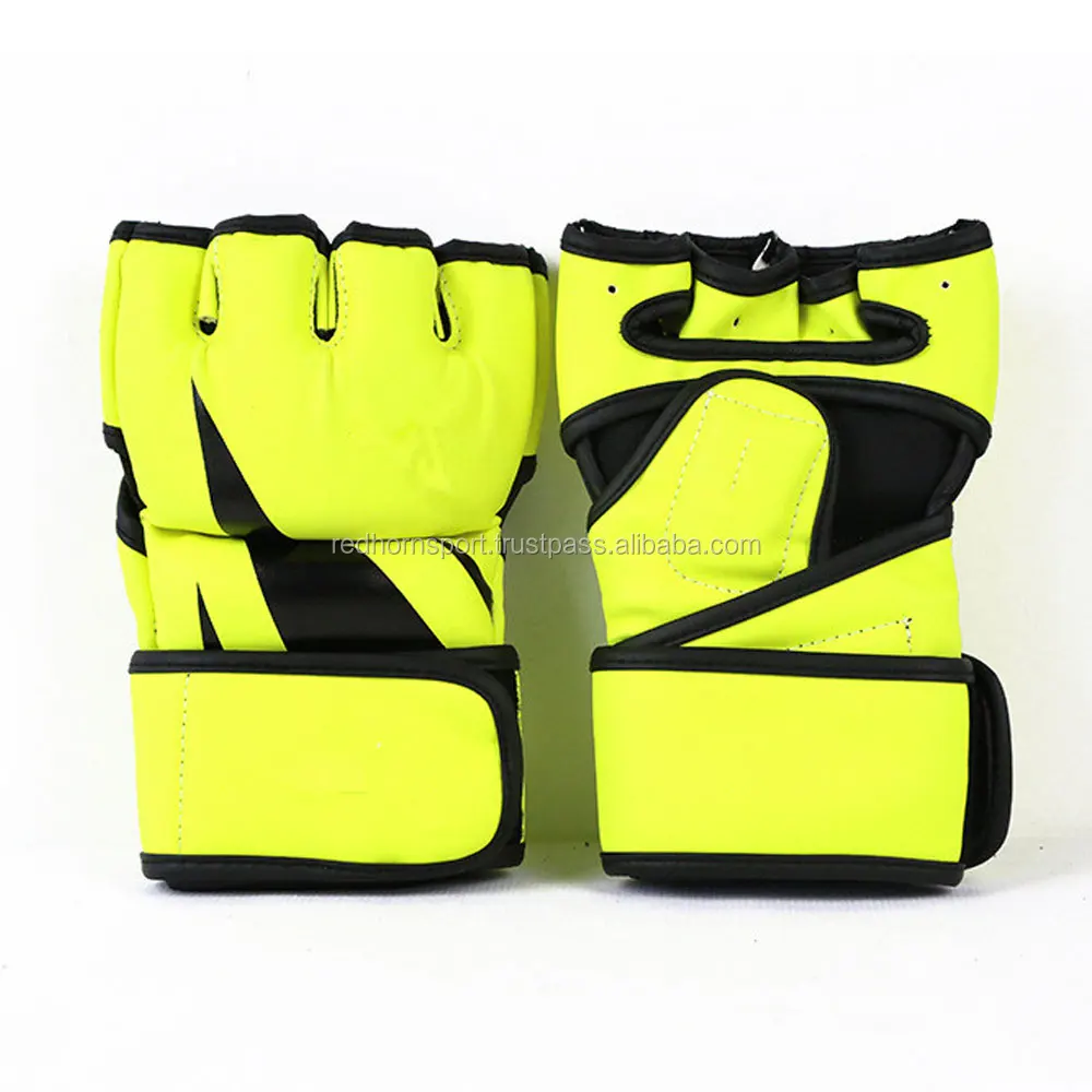 Grappling Fight Punch Ultimate Mitts Leather Half Finger Boxing MMA Gloves guantes mma sparring gloves professional mma gloves