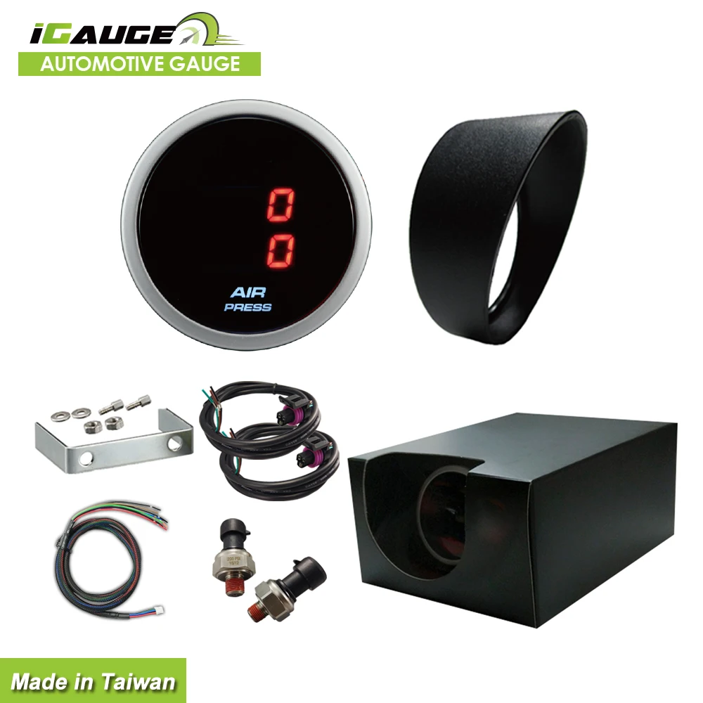 LCD Auto Accessory Air Ride Dual Airride Suspension pressure Gauge