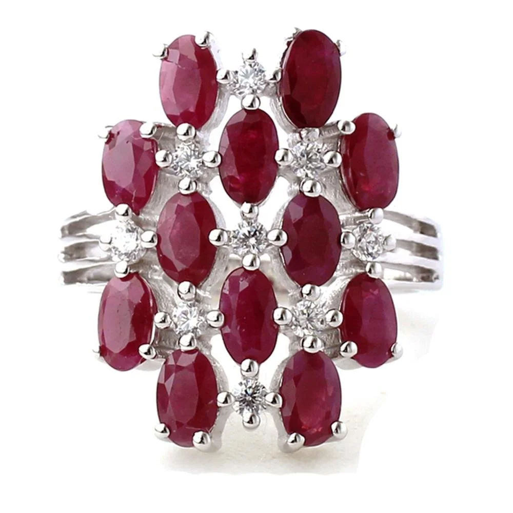 Beautiful Designer Ruby 925 Sterling Silver Master Piece Ring Ruby Gemstone Silver Rings for Females