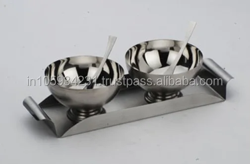 9 Pcs stainless steel thali sets with shiny finish for regular use