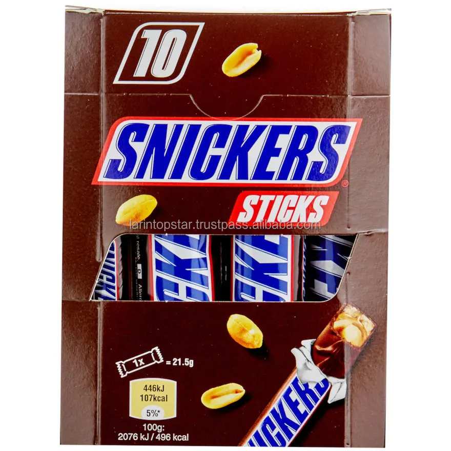 Snickers Chocolate Peanut Caramel Sticks 10 Pieces 215g