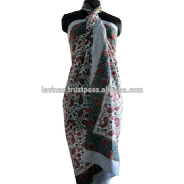 Cotton Sexy Bikini Beach Wear Dress Floral Pareo Sarong Cover up Wrap