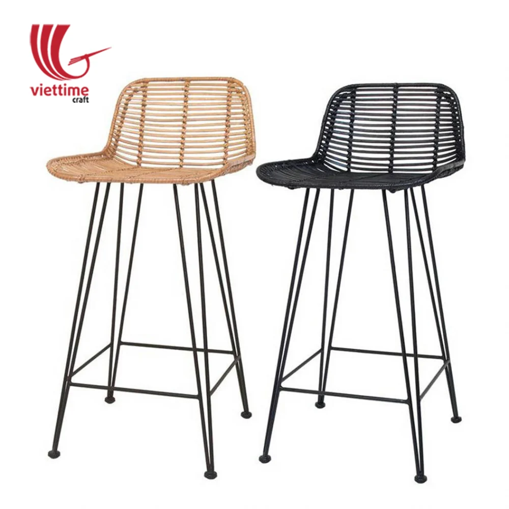 Rattan bar stool/ Natural woven bar chair