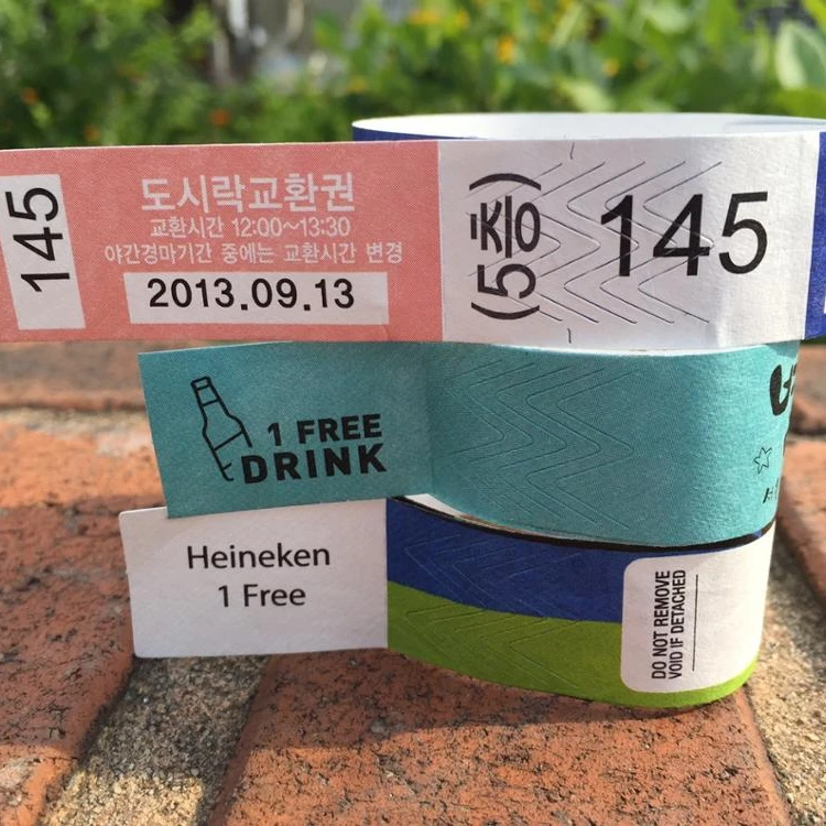 
(Coupon type) CMYK Printing TYVEK / YUPO wristbands 