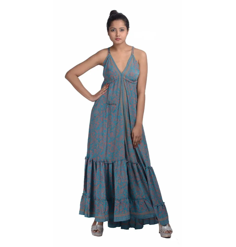 Hot Looking Handmade Indian Sari Silk Maxi Dress