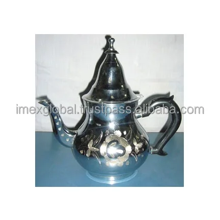 CAST BRASS TEA POT KETTLE WITH MIRROR POLISH