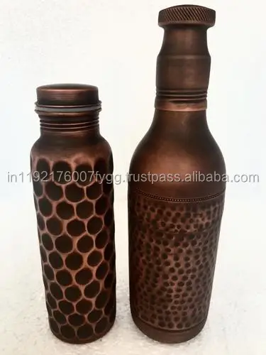 Pure Copper Water Bottle Hammered Copper Water Bottle  Copper Drinking Bottle