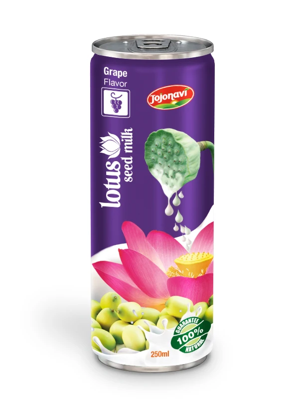 Lotus Seed Milk with Strawberry Flavour, 250ml Can, OEM ODM Wholesale Price, HALAL Beverage Manufacturer