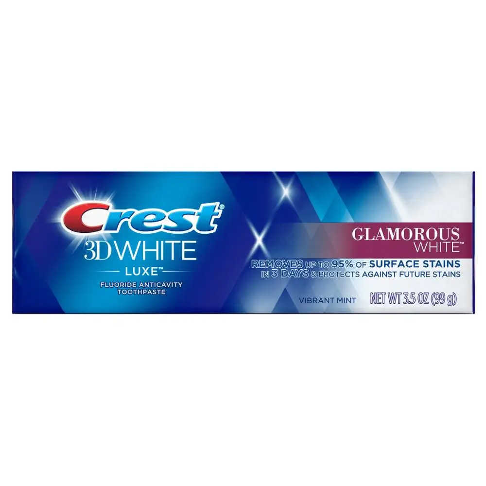 
Crest Toothpaste 3.5oz 3D White Vibrant Mint Luxe Glamorous White Whitening Strengthens enamel fluoride anticavity toothpaste 