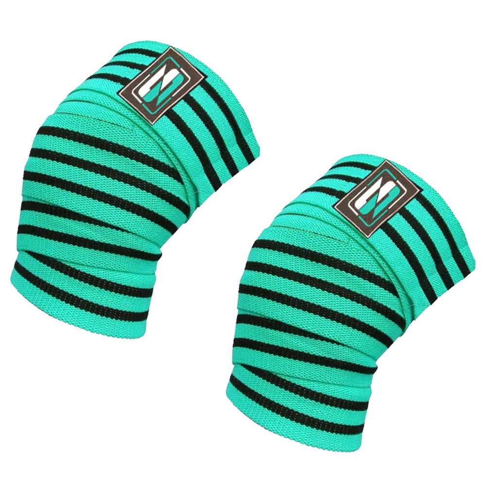 Custom Color Gym Weightlifting Elastic Knee Wraps New Design Rubber Belt Protector for Men and Women with Logo