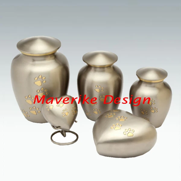 Metal Paw Print Blue Memorial Pet Cremation Urns set Ashes Paws Engraved Pet Caskets & Dog Keepsake Urns Ashes