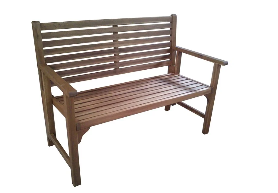 Folding Garden Bench; Natural Oil Finish; Acacia Wood; Galvanized Steel Hardware, Modern and Customized Design