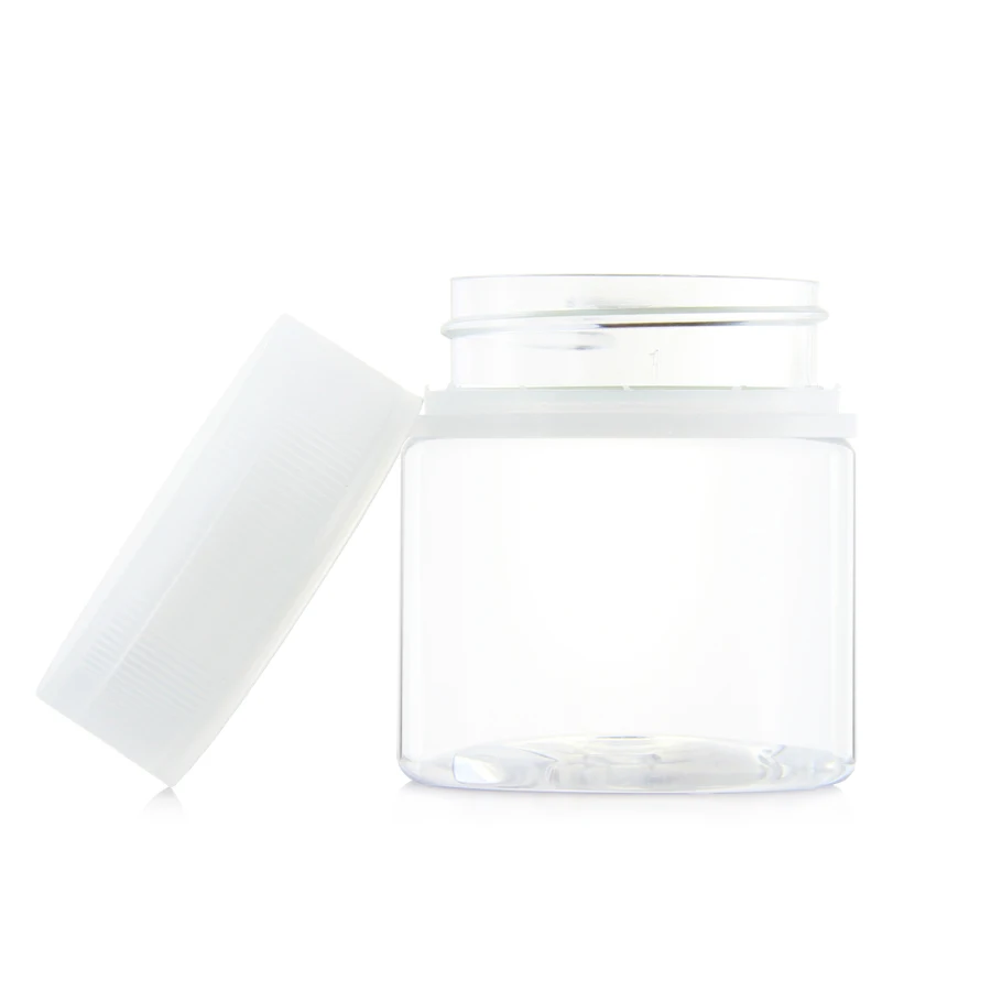 60g clear tamper evident childproof cap capsule pet pill plastic jar with custom silk printing 60g for storage