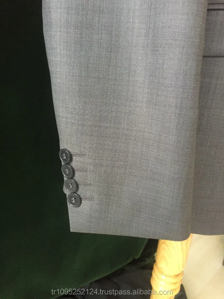 
High Quality 2 Piece Grey %100 Wool Business Man Suit 
