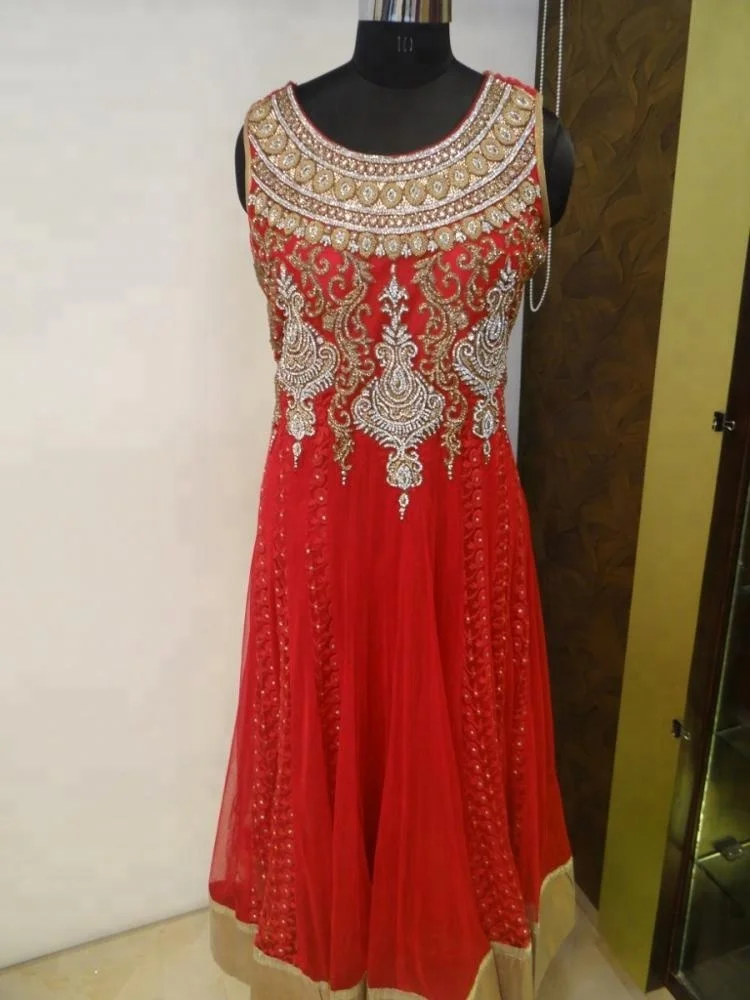 Anarkali style embroidery Indian & Pakistani clothing women wear salwar kameez suit party wear Indian wedding ladies
