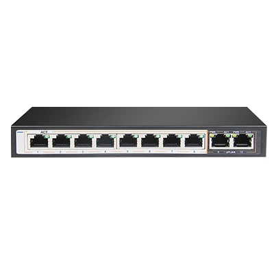 AI2082G 2-порт Gigabit Uplink 8-канальный рое switch для камеры видеонаблюдения