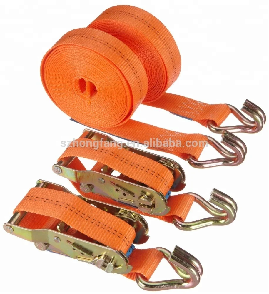 Cargo lashing ratchet straps with polyester webbing