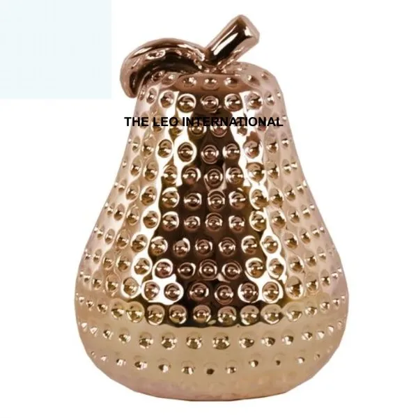 Hammered metal fruit sculpture rose gold finish 4X4X7 Inch height glossy shiny gifts crafts home decor