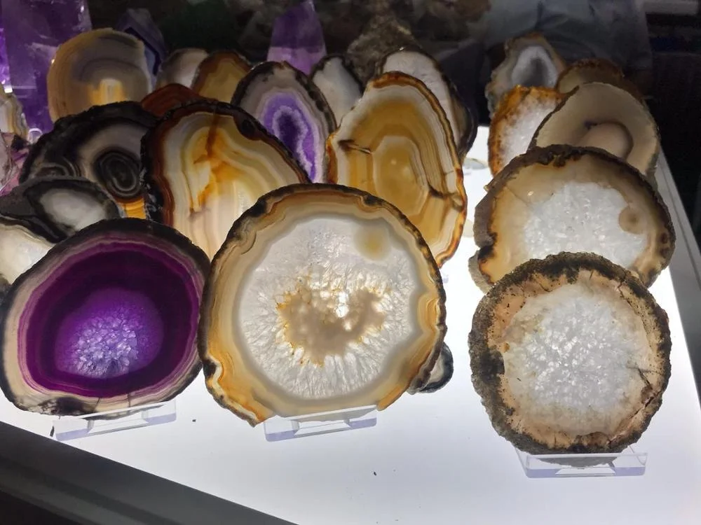 Natural Polished Crystal Stone Agate Slices For Coasters And Jewelry Purposes Handmade Bulk Product