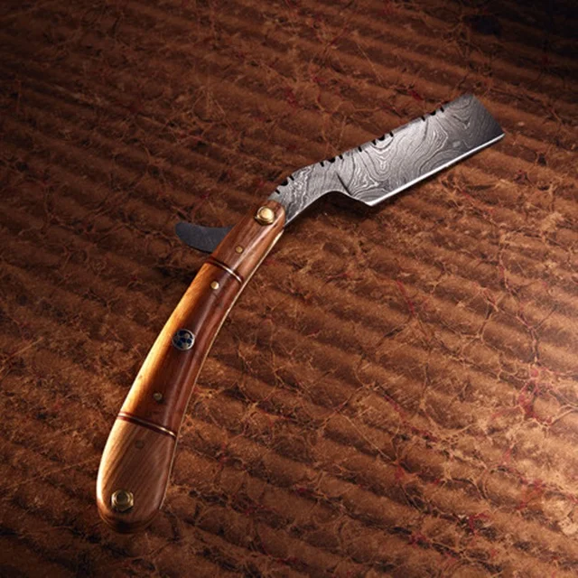 
Прямая Острая Бритва из дамасской стали/дамасская бритва/бритва с кожаным футляром 