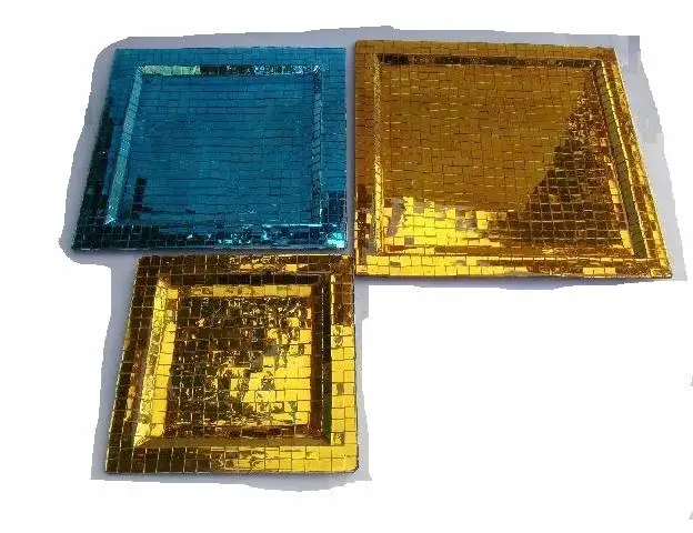 
Square Iron Plate with food safe enamel on glass mosaic can be in any colours 