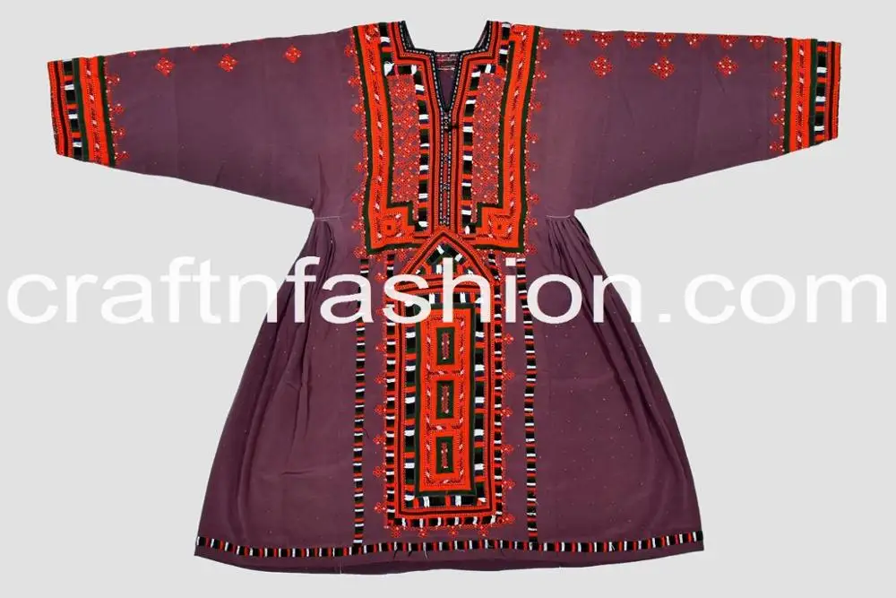Vintage Handmade Kuchi Balochi Dress - Kuchi Banjara Bohemian Tunic Top - Embroidered Balochi Kuchi Ethnic Dress