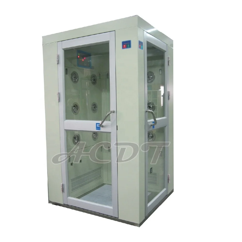 L shape air shower with interlock for clean workshop