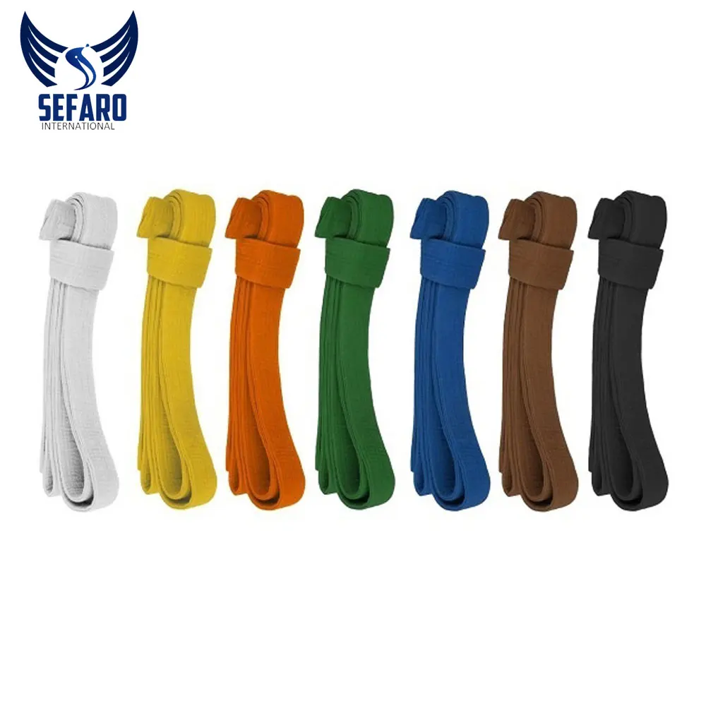 Custom Made Wholesale Breathable Martial Arts Belt For Karate / Professional Martial Arts Solid Color Karate Belts