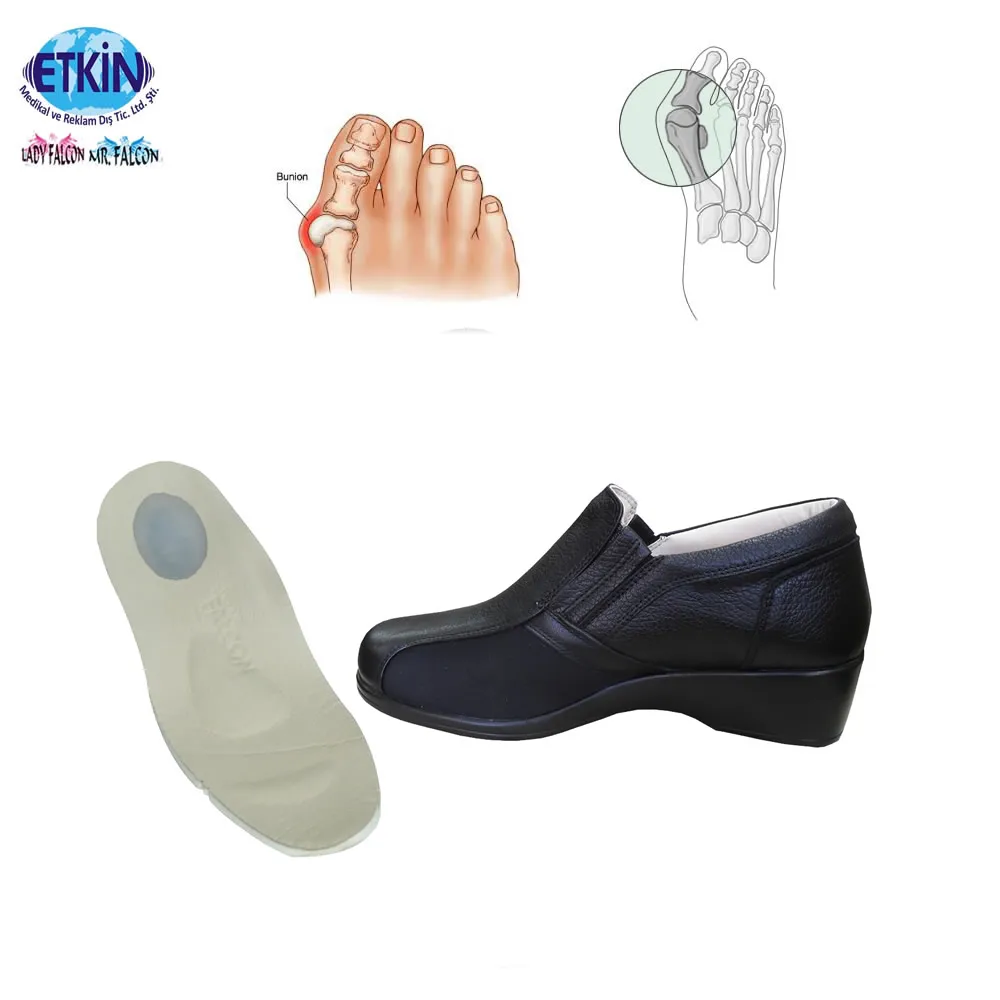 Лучшая ортопедическая модель обуви Bunion с кожаной силиконовой пяткой для облегчения боли в