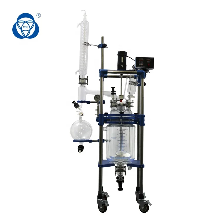 
10L lab vacuum distillation hydrolysis stirring glass reactor 