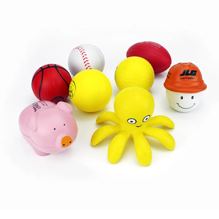 PU  Foam  Round Soft Custom Logo stress ball  For Toy Gifts ECO egg brain boob Stress Ball Promotional Items