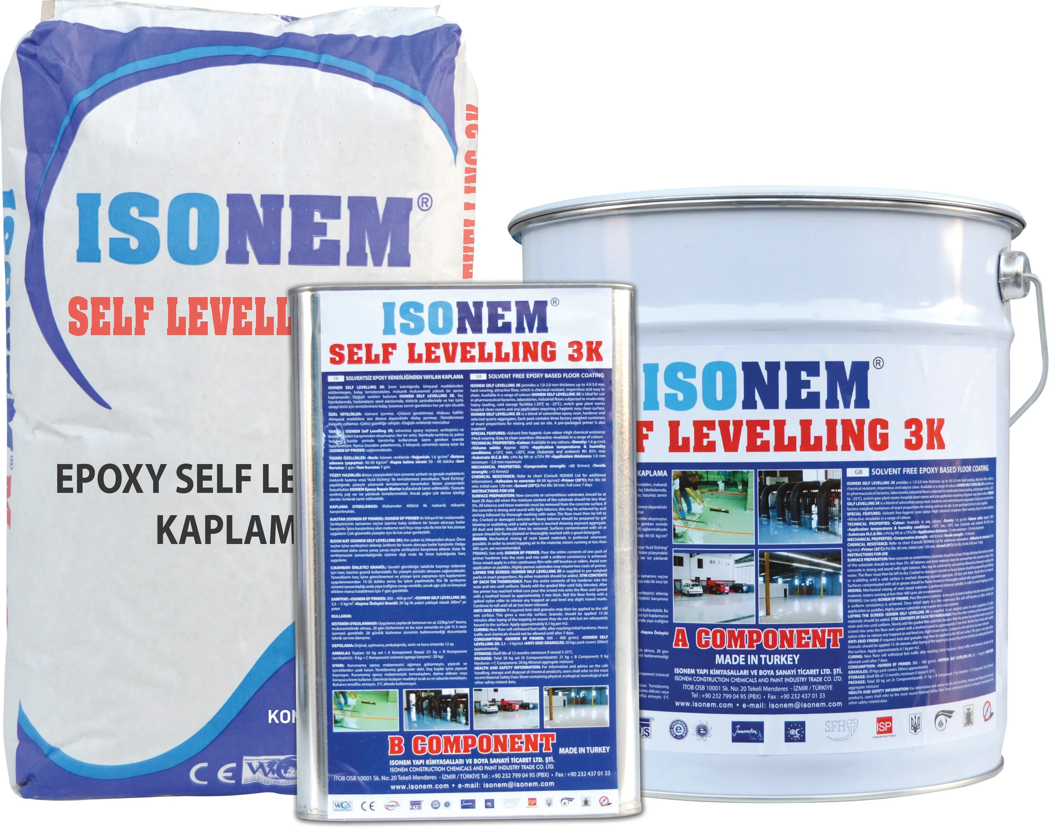 ISONEM SCRATCH AND CHEMICAL RESISTANT EPOXY BASED SELF LEVELLING FLOOR COATING, MADE IN TURKEY