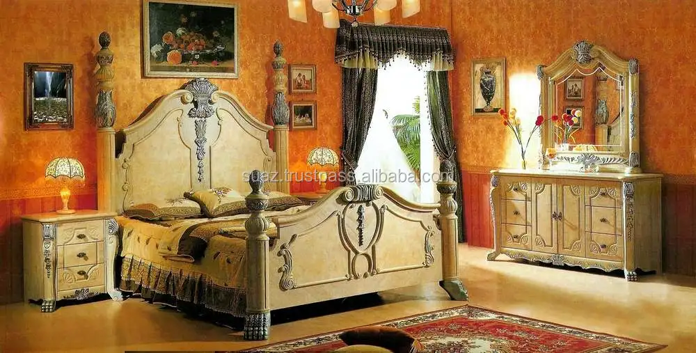Queen Size Bed set King Size bed sets , Double Bed sets Luxury wooden bed set furniture , Hand Carving wooden Bed sets ,