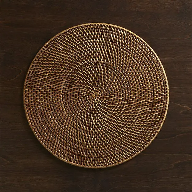 
Novelty round woven rattan placemat - handmade placemat 