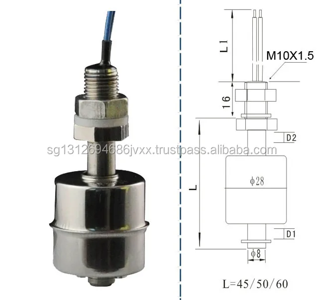 Mini black stainless steel high temperature resistance vertically water tank float level switch