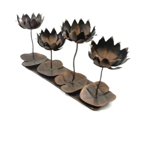 GOLDEN LOTUS TEA LIGHT CANDLE HOLDER  HOME DECORATIVE CANDLE HOLDER HANDICRAFT CANDLE HOLDER