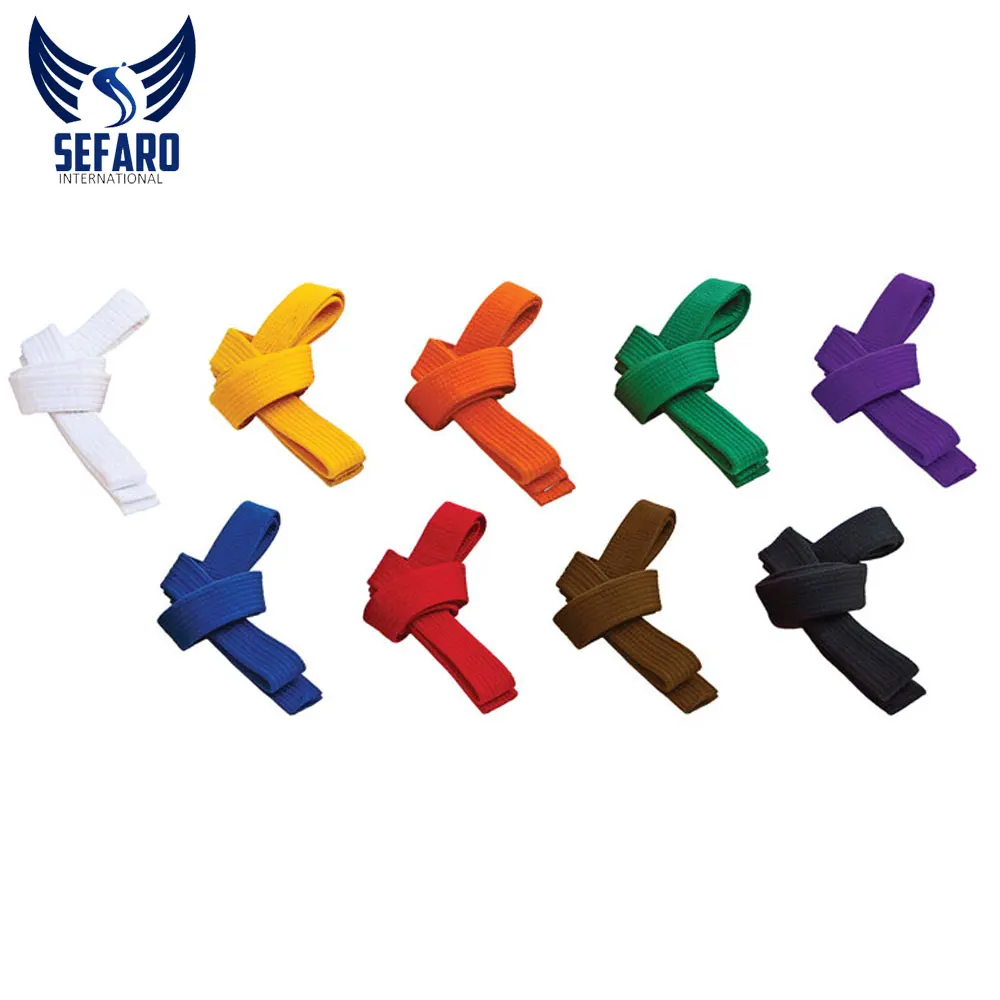 Custom Made Wholesale Breathable Martial Arts Belt For Karate / Professional Martial Arts Solid Color Karate Belts