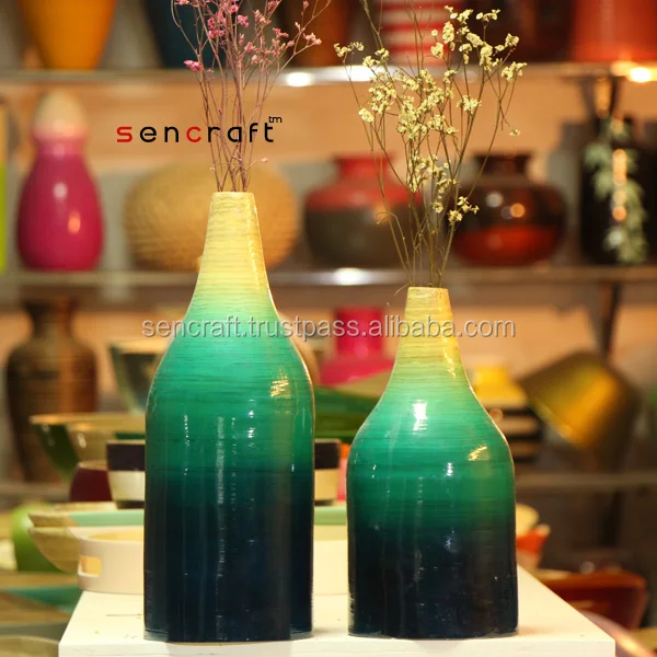 
Color spun bamboo vase, decorative vase from Vietnam 