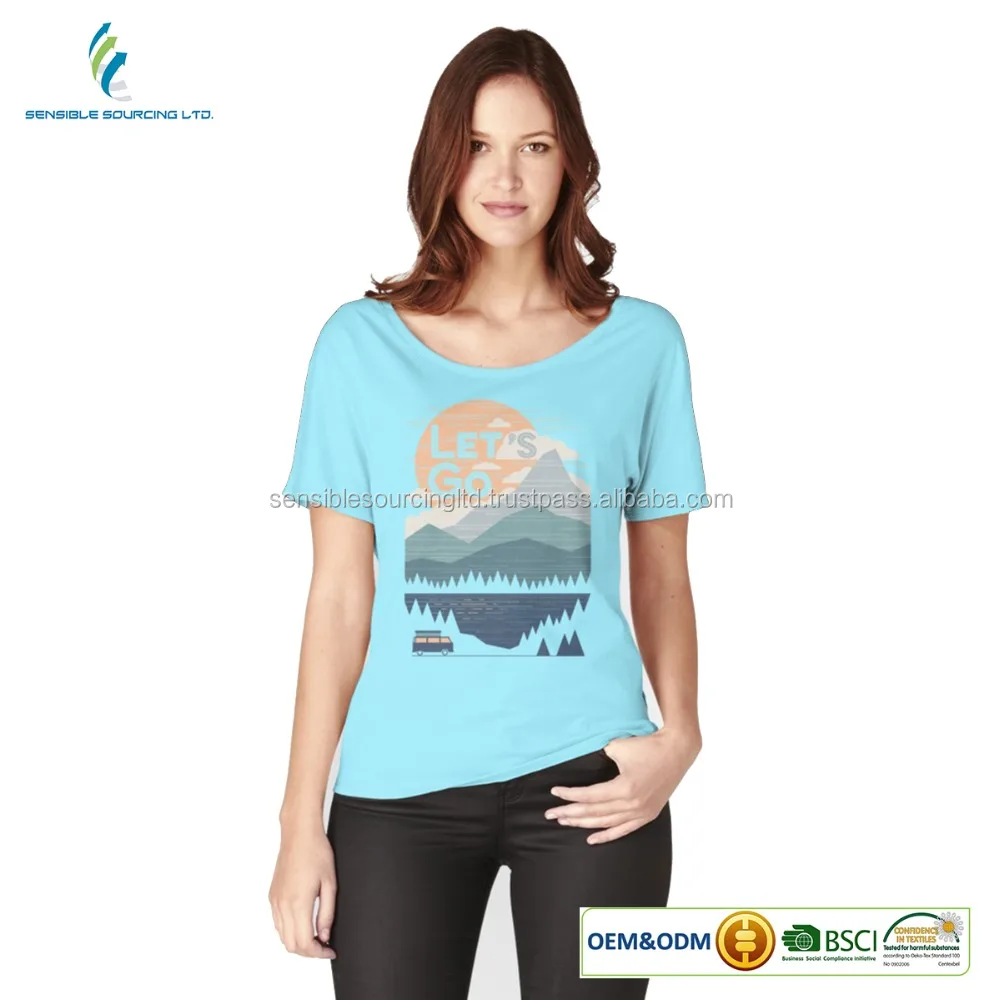 Women t shirt customized print Bangladeshi supplier 100% cotton t-shirt polo shirt