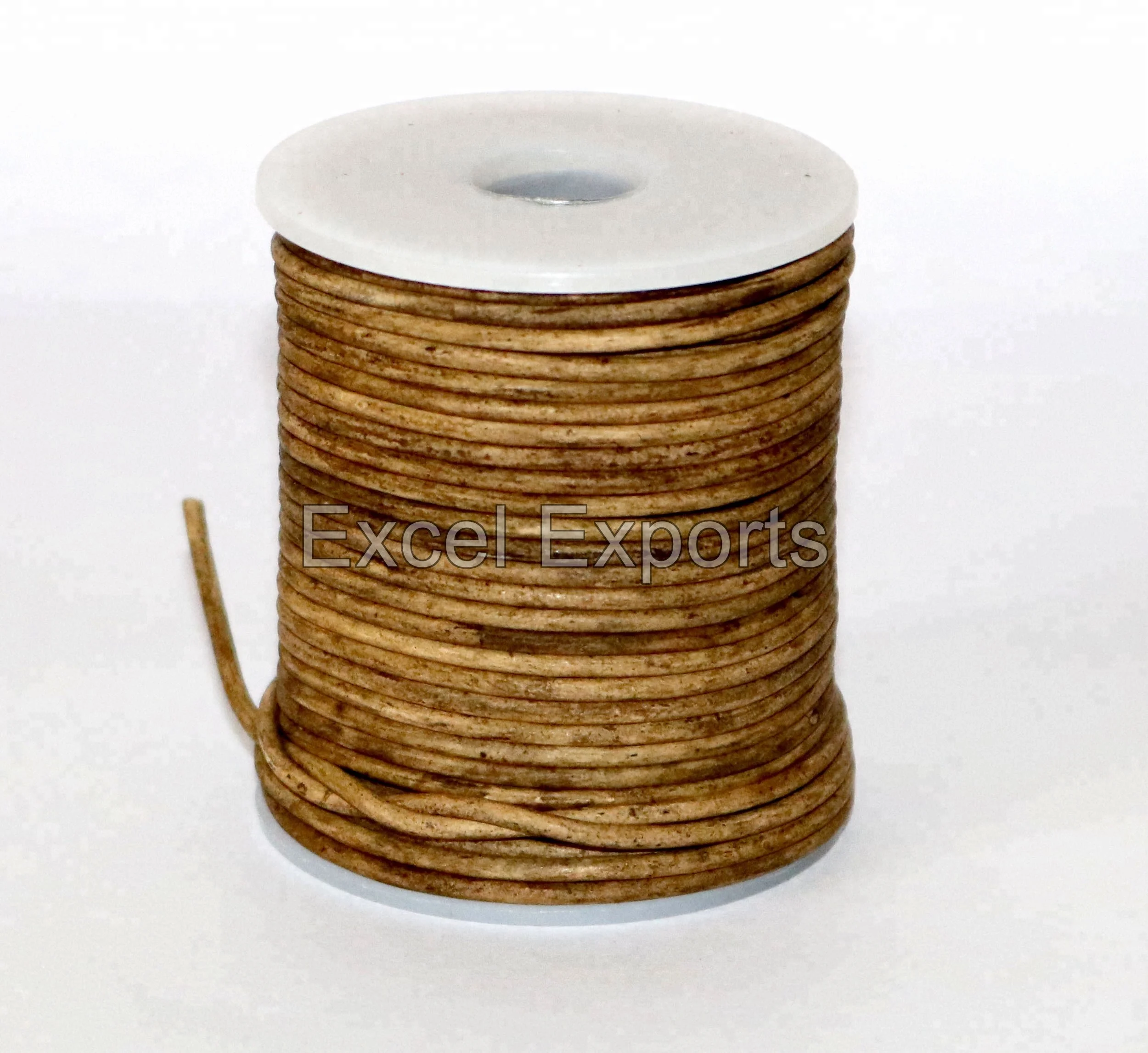Round Leather Thongs - 2mm  25 meter spools from Manufacturer supplier of Premium quality Leather Cords