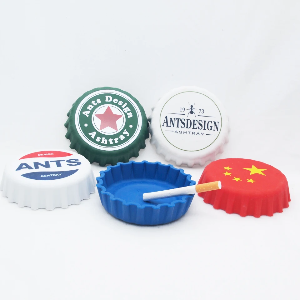 
Novelty Green Beer Cover Shape silicone ashtray 