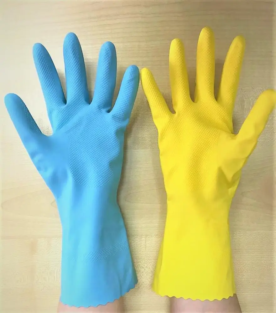 Stock Clearance High-Quality Latex Household Flock lined Glove 15 mils for General use from Malaysia