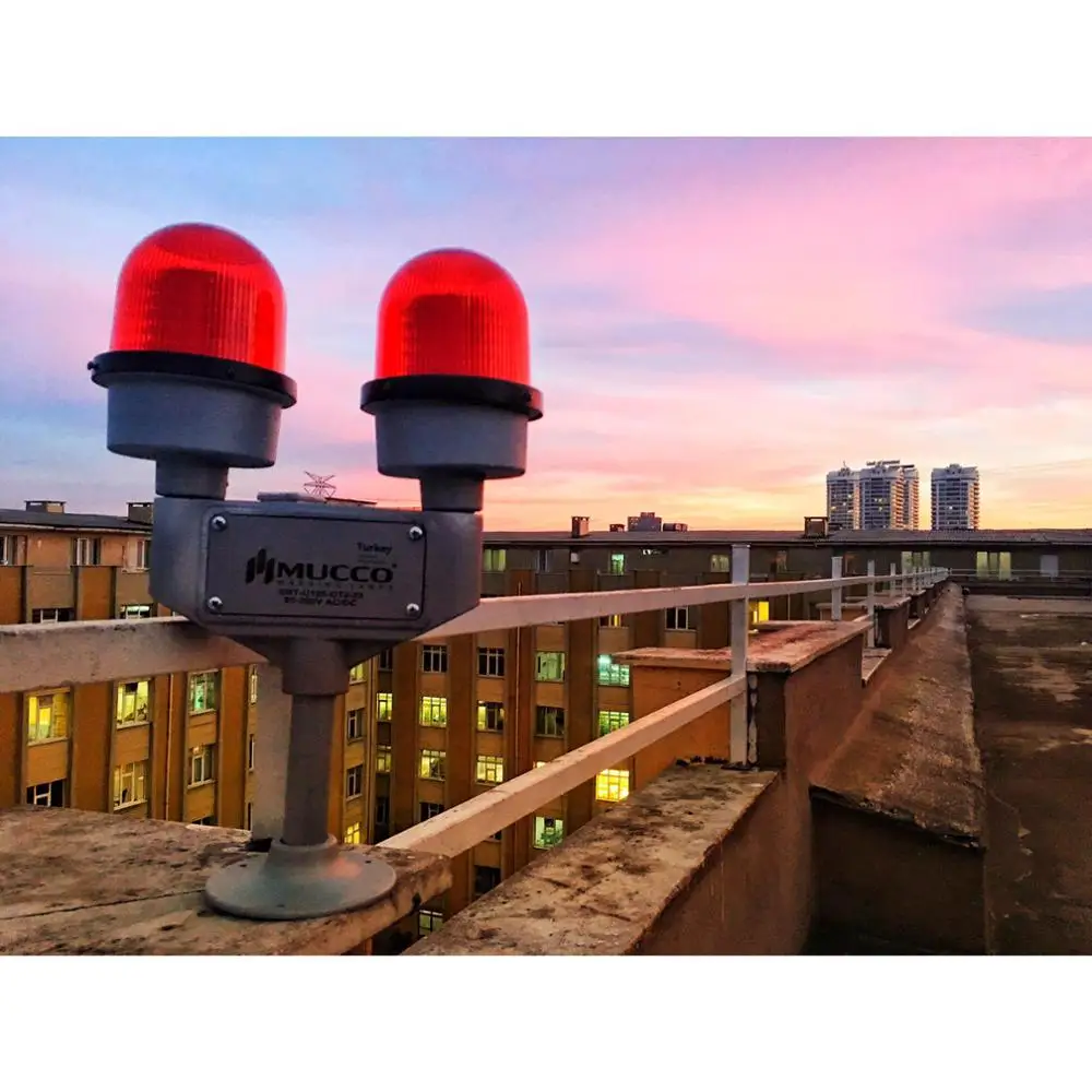 Двойные Сигнальные огни для летательных аппаратов, светодиодные огни для защиты авиации, мигающая башня, светодиодная защита от препятствий авиации