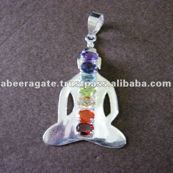 Wholesale Chakra Pendant : Buddha Metal Pendant