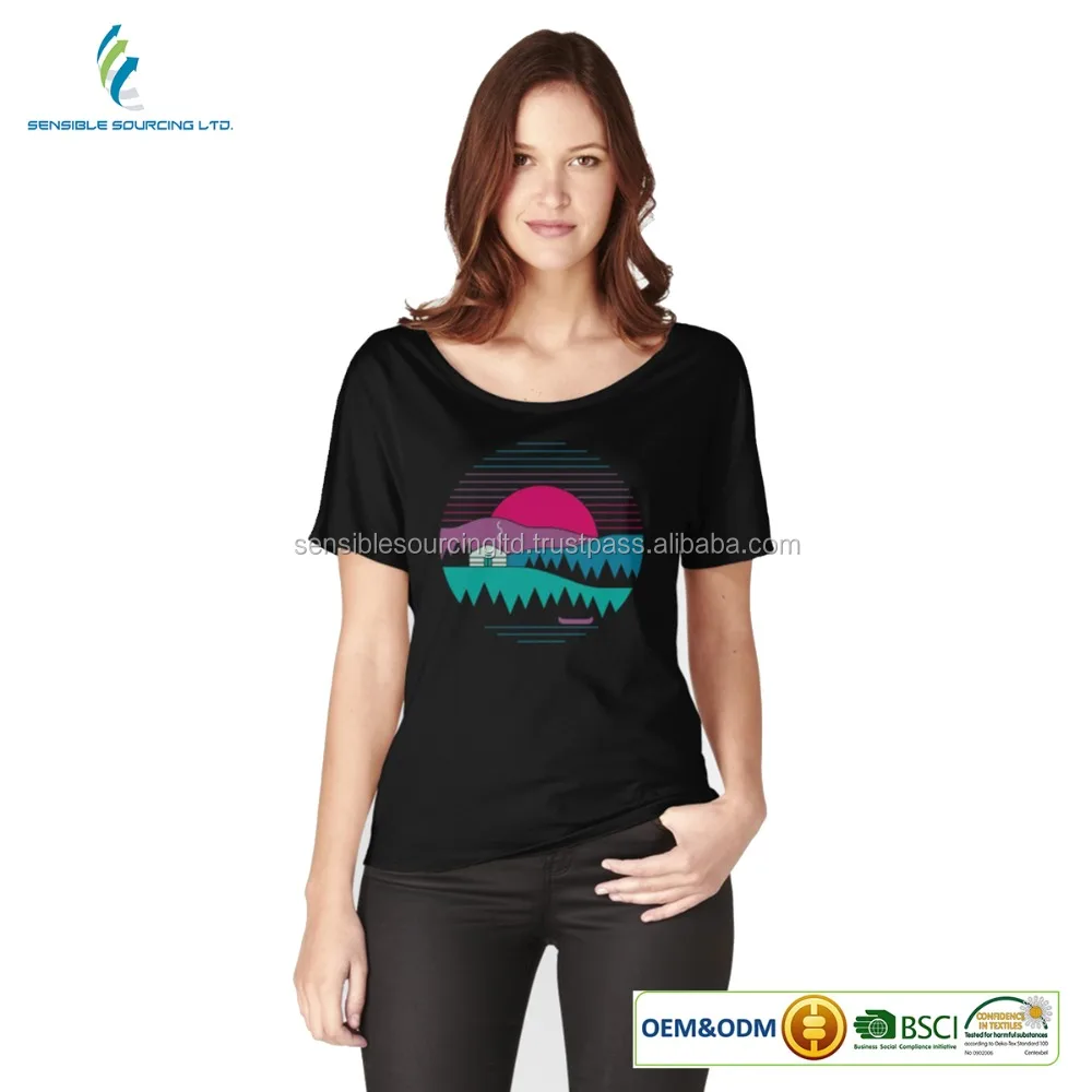 Girls t shirt customized design, customized print short sleeve t-shirt Bangladeshi manufacturer